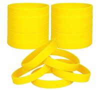 LVNRIDS 30 pièces Bracelets en silicone pour enfants, Bracelet élastique en caoutchouc de fête de sport pour l'école Jaune