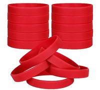 LVNRIDS 30 pièces Bracelets en silicone pour enfants, Bracelet élastique en caoutchouc de fête de sport pour l'école Rouge