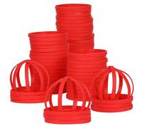 LVNRIDS 50 pièces Bracelets en silicone pour Adultes, 8 inch Bracelets en caoutchouc élastique pour le sport Cadeaux en vrac les fournitures pour enseignants Décorations de fête Rouge