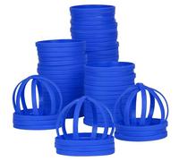 LVNRIDS 50 pièces Bracelets en silicone pour Adultes, 8 inch Bracelets en caoutchouc élastique pour le sport Cadeaux en vrac les fournitures pour enseignants Décorations de fête bleu