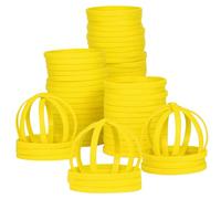 LVNRIDS 50 pièces Bracelets en silicone pour Adultes, 8 inch Bracelets en caoutchouc élastique pour le sport Cadeaux en vrac les fournitures pour enseignants Décorations de fête jaune