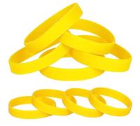 LVNRIDS Bracelets élastiques en silicone, 25 PCS Bracelets en caoutchouc de ensembles de fête pour Homme Femme Jaune