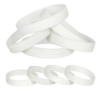 LVNRIDS Bracelets élastiques en silicone, 25 PCS Bracelets en caoutchouc de ensembles de fête pour Homme Femme blanc