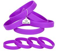 LVNRIDS Bracelets élastiques en silicone, 25 PCS Bracelets en caoutchouc de ensembles de fête pour Homme Femme violet