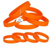 LVNRIDS Bracelets élastiques en silicone, 25 PCS Bracelets en caoutchouc de ensembles de fête pour Homme Femme Orange