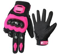 LVNRIDS Gants de Moto Écran Tactile Plein-Doigt Respirant Homme Femme Motocross pour la Course de Moto VTT BMX Rose M