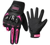 LVNRIDS Gants Moto Gant de Moto Écran Tactile Plein-Doigt Femme et Homme Gants de Sport en Plein Air Gants pour Motocross Vélo Camping Chasse Escalade Rose M