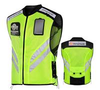 LVNRIDS Gilet de Sécurité Réfléchissant sans Manches pour Moto Homme Femme Jaune XL