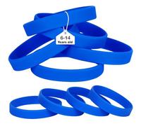 LVNRIDS Lot de 25 bracelets élastiques en silicone bleu pour adolescent et enfant, 18 cm de long, bracelets colorés en silicone pour affaires, école, activités, fêtes, événements, festival de musique