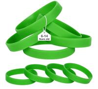 LVNRIDS Lot de 25 bracelets élastiques en silicone vert pour adolescent et enfant, 18 cm de long, bracelets colorés en silicone pour affaires, école, activités, fêtes, événements, festival de musique
