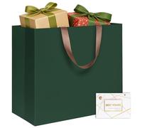 LVNRIDS Sac Cadeau extra larges vert, 43 x 13 x 32 cm Lot de 1 Sac Cadeau Extra Grand de Luxe avec poignée et carte, Sacs Cadeaux pour Anniversaire Noël Fête de Mariage Saint-Valentin