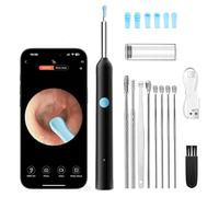 Lvozize Otoscope Oreille, 1080P HD IP67 Nettoyeur Oreilles Adulte endoscope auriculaire 3,5 mm 6 Lumières LED et grand angle 360° Nettoyant Oreille Kit pour WiFi, Android, iOS