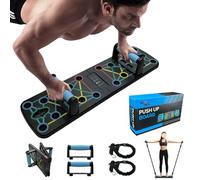 Lvpradior 12 en 1 Push up Board, équipement de Fitness Multifonction Pliable à la Maison, avec barre de préhension et corde de résistance, pour intérieur, Gymnase, Exercice de Fitness en Plein air