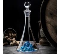 Lvpradior Carafe à vin en cristal de luxe avec cascade bleue Iceberg intégrée, aérateur à vin sans plomb avec bouchon en verre, accessoires à vin (1,15 l)