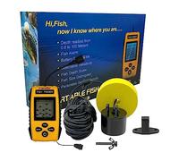 Lvpradior Détecteur de profondeur de poisson portable avec transducteur sonar, équipement de pêche en kayak/bateau/glace, détecteur de profondeur d'eau portable avec écran LCD pour la pêche en eau