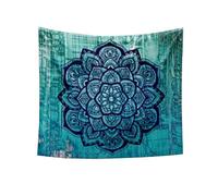 lvrao - Tapisserie bohème à suspendre - Motif indien psychédélique - Éléphant et arbre de vie M:150*130cm Blu Scuro #2