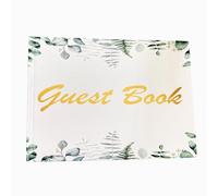 Lvre d'or de Mariage, 48 Pages / 96 Faces Mariage Guestbook, Fleur Eucalyptus Guest Book Wedding Pour Les Invités à ChanterMariage et Fête D'anniversaire baptême Pour les invités à chanter (20 x20)