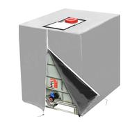 LVSELINGI Couvercle de réservoir d'eau IBC for bac de 275 gallons, Couvercle Anti-algues, raccords de réservoir IBC(Zipper Silver)