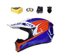 LVSENET Casque De Motocross Convient Enfants Casque De Cross Pour EnfantCasque Downhill Pour Enfants Casque Intégral Moto Cross VTT Avec Lunettes Gants DOT (B,S)