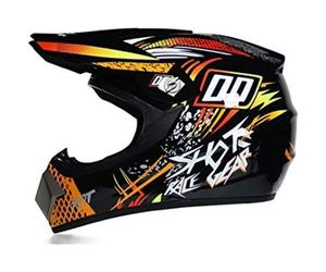 LVSENET Casque Moto Enfant,Casque de Cross pour EnfantCasque avec des Gants, des Masques, des Lunettes,D. O. T Standard,pour BMX L