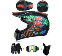 LVSENET Casque VTT Integral, Casque de Motocross Set, Avec Lunettes Gants Masque, Certification DOT, Adulte Enfant Casque Pour Moto S