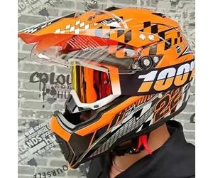 LVSENET Casque VTT Integral, Casque de Motocross Set, avec Lunettes Gants Masque, Certification Dot, Adulte Enfant pour Moto BMX Quad Enduro ATV Scooter Femme Homme (A,L)