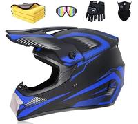 LVSENET Moto Motocross Casques Enfant Et Adulte Set AVT MX Casques Moto De Cross Enfants Quad Bike Vélo De Montagne Avec Gants Lunettes Masques (A,M)
