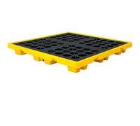 LVSEWOA Bac de rétention pour fûts - Plateforme de rétention en polyéthylène avec Grille pour fûts d'huile et de Produits Chimiques, étanche, 130 x 110 x 30 cm