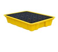 LVSEWOA Bac de rétention pour fûts - Plateforme de rétention en polyéthylène avec Grille pour fûts d'huile et de Produits Chimiques, étanche, 130 x 110 x 30 cm