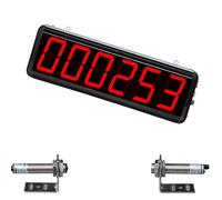 LVSEWOA Compteur numérique à LED, Double sonde, jusqu'à 999 999, Distance de détection de 0 à 20 m, Affichage de 3 Pouces, Automatique pour Lignes de Production, convoyeurs et entrepôts.