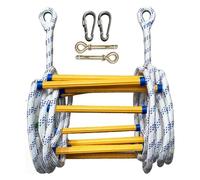 LVSEWOA Échelle de Secours Incendie Haut de Gamme - Échelle de Corde résistante avec mousquetons, idéale pour Les évacuations d'urgence à Domicile, par fenêtre ou Balcon ! 15 m 49,2 pi