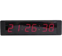 LVSEWOA Horloge numérique 6 Chiffres LED avec Compte à rebours/Compte à rebours de 2,5 cm, chronomètre, Affichage 12/24 h, Commande Facile