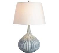 LVSEWOA Keramik-Tischleuchte mit weißem Stofflampenschirm, Kleine dekorative Nachttischlampe für Wohnzimmer und Schlafzimmer