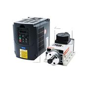 LVSEWOA Kit de Broche CNC 1,5 KW 380 V à Refroidissement par air : Moteur carré de 1 500 W à Refroidissement par air + variateur de fréquence 0,5 KW + 7 borniers ER11 (kit YL)