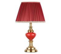LVSEWOA Lampe de Table en céramique Rouge, Lampe de Bureau Moderne, 55 cm (21,6 po), Lampe de Mariage de Style Chinoiserie, Lampe de Chevet, Lampe de Table de Nuit pour Chambre ou Salon, 1