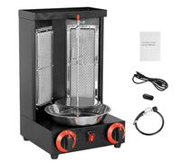 LVSEWOA Machine à Kebab électrique Doner Kebab Grill Gyro Gril Vertical avec Interrupteur de réglage de la température pour Cuisine Professionnelle et Domestique, Noir - Deux têtes