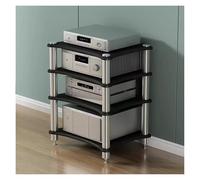 LVSEWOA Meuble HiFi Haute Performance 4 Pouces - Support AV Vertical Moderne pour Salon - Étagère multimédia Noire élégante pour Installation Home cinéma