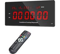 LVSEWOA Minuteur d'entraînement fractionné pour la Maison et Le Garage, écran LED 5 cm Ultra-Clair avec télécommande, 36 x 15,7 cm, Compte à rebours/Compte à rebours, Facile à Utiliser.