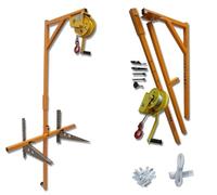 LVSEWOA Outils d'installation pour climatiseurs extérieurs - Kit treuil Manuel et Support pour Levage Facile en Haute Altitude, Support 3 CV + treuil de 15 m, équipement CVC Essentiel