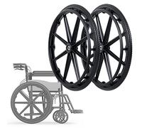 LVSEWOA Paire de roulettes pivotantes pour Fauteuil Roulant, Roues arrière de Remplacement de 24 Pouces, Roues Solides, Non pneumatiques et increvables, capacité de Charge de 265 LB.