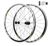 LVSEWOA Paire Roues Vélo Route 700C Alliage D'aluminium Double Paroi Jantes 20/24 Trous Avant 2 Arrière 4 Roulements C/V-Freins QR-100/130mm Cyclisme Roues pour 7-12 Vitesses Cassette