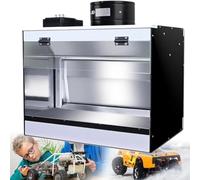 LVSEWOA Table de Travail pour Peinture aérographe, Cabine de Peinture Miniature avec Cascade, éclairage LED, Rideau d'eau, pour maquettes, gâteaux, Nail Art, poterie (40 * 50 * 40 cm)