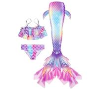 LVSHUOHC Paquet De 3 Maillot De Bain Sirene, Maillot De Bain Fille Ensemble Bikini Queue De Poisson 3-15 Ans, Prenez De Belles Photos De Vos Enfants,4-110