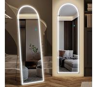LVSOMT Miroir Pleine Longueur avec éclairage RGB LED, Blanc