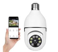 lvssiao Caméra d'ampoule, ampoule caméra de surveillance Caméra IP avec ampoule E27 Caméras PTZ 360 degrés Caméra WiFi Intérieur Vision nocturne en couleur + Détection de mouvement + Audio