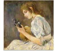 LVTFCO Affiche Berthe Morisot《La Mandoline》Art Mural Berthe Morisot Imprime Berthe Morisot Peinture Toile pour La Maison Décoration Murale Photo 50x50cmx1 No Frame