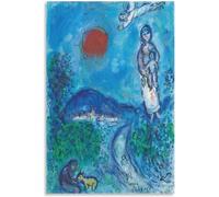 LVTFCO Affiche Marc Chagall 《Maternite Au Soleil Rouge》 Art mural sur toile Marc Chagall imprime Marc Chagall peinture pour décoration intérieure photo 50x70 cm x 1 sans cadre