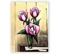 LVTFCO Affiches Bernard Buffet 《Rose Rose》 Art Mural sur Toile Bernard Buffet Imprime Bernard Buffet Peinture pour la décoration Murale de la Maison Photo 50x70 cm x 1 sans Cadre