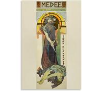 LVTFCO Alphonse Mucha Art Mural Alphonse Mucha Medee Affiche esthétique et Impressions Alphonse Mucha Peinture pour la Maison Toile Photo décor 50x70 cm sans Cadre