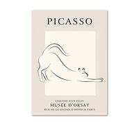 LVTFCO Beige Picasso Lignes Chat Affiches Picasso Toile Mur Art Picasso Imprime Picasso Peinture Picasso Photo pour la décoration Murale de la Maison 50x70 cm x 1 sans Cadre